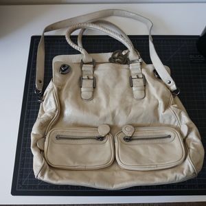Elliott Lucca large leather beige handbag